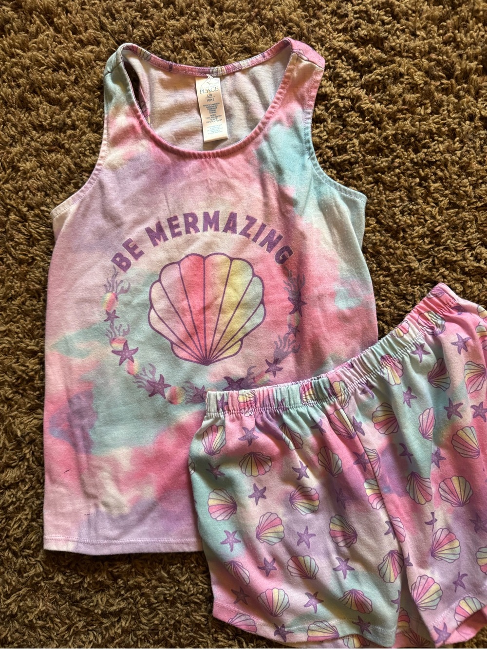 The Children's Place Pastel Tie-Dye Pajamas in Pink, Purple, Aqua